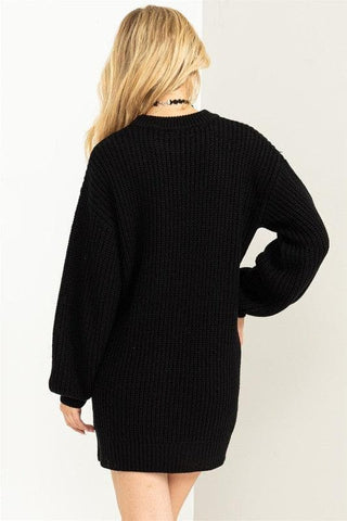 HYFVE Cable-Knit Ribbed Mini Sweater Dress - SwagglyLife Home & Fashion