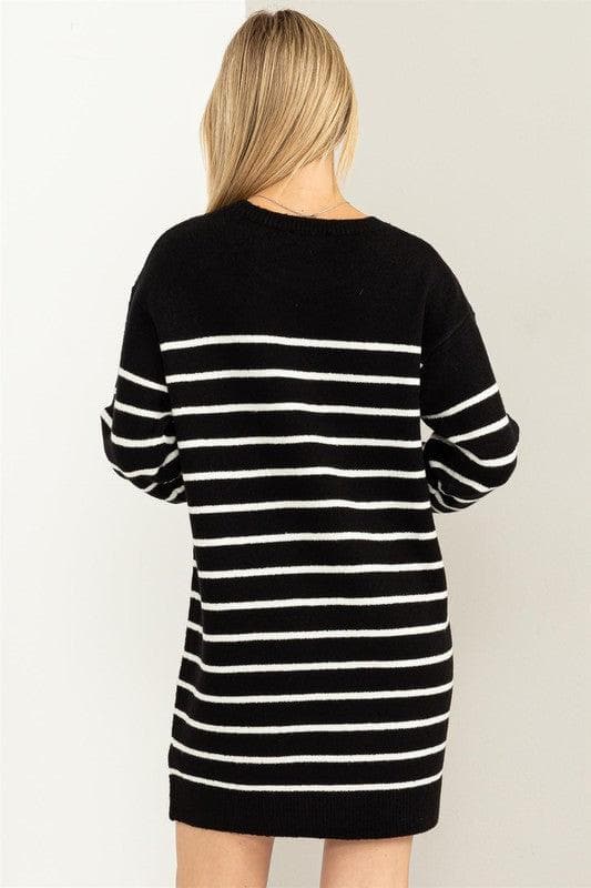 HYFVE Casually Chic Striped Sweater Dress, 2 Colors - SwagglyLife Home & Fashion