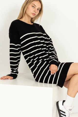 HYFVE Casually Chic Striped Sweater Dress, 2 Colors - SwagglyLife Home & Fashion