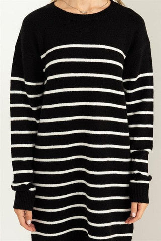 HYFVE Casually Chic Striped Sweater Dress, 2 Colors - SwagglyLife Home & Fashion