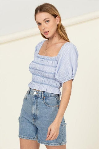 HYFVE Cotton Candy Smocked Striped Crop Top - SwagglyLife Home & Fashion