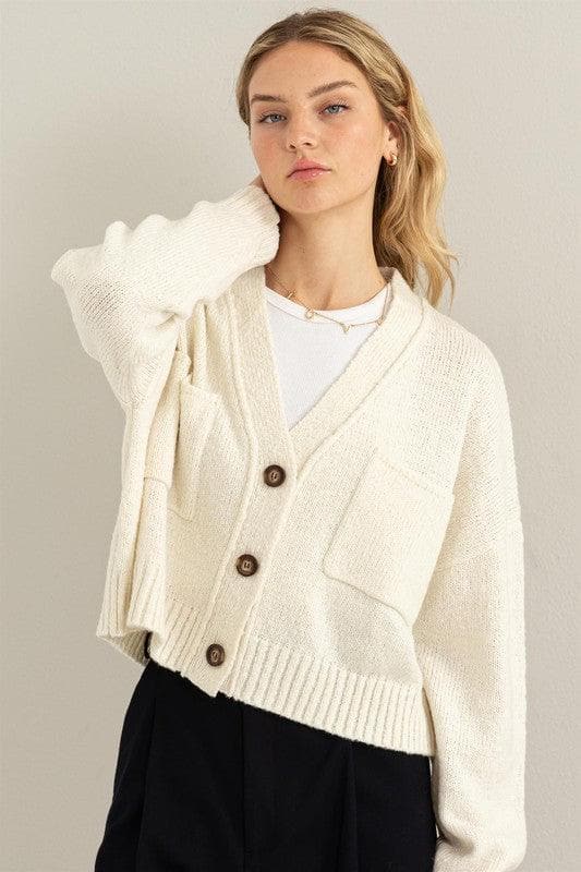 HYFVE Cute Mood Crop Shoulder Cropped Cardigan Sweater - SwagglyLife Home & Fashion