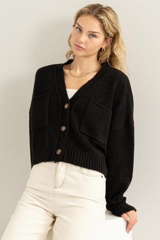 HYFVE Cute Mood Crop Shoulder Cropped Cardigan Sweater - SwagglyLife Home & Fashion