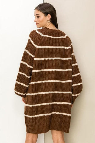 HYFVE Made for Style Oversized Striped Sweater Cardigan, 2 Colors - SwagglyLife Home & Fashion