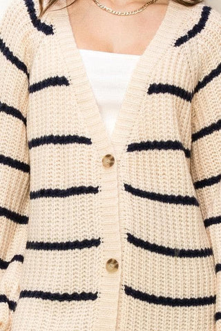 HYFVE Made for Style Oversized Striped Sweater Cardigan, 2 Colors - SwagglyLife Home & Fashion