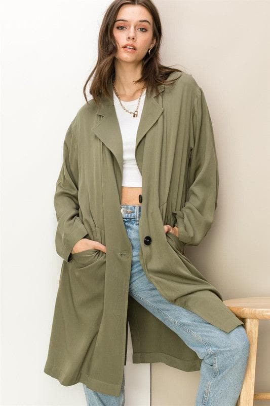 HYFVE Right Round Button Front Oversized Coat - SwagglyLife Home & Fashion