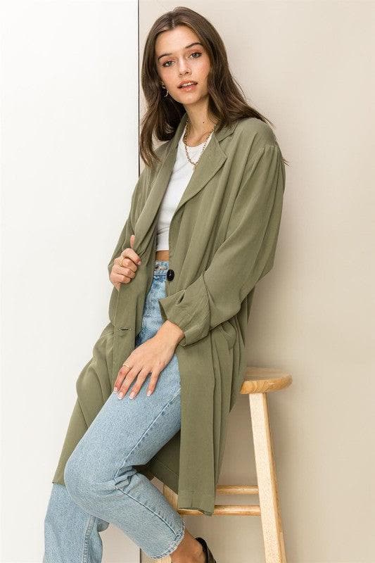 HYFVE Right Round Button Front Oversized Coat - SwagglyLife Home & Fashion