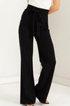 HYFVE Seeking Sultry High-Waisted Tie Front Flared Pants - SwagglyLife Home & Fashion