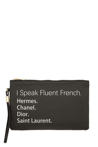 I Speak Fluent French Faux Leather Clutch - SwagglyLife Home & Fashion