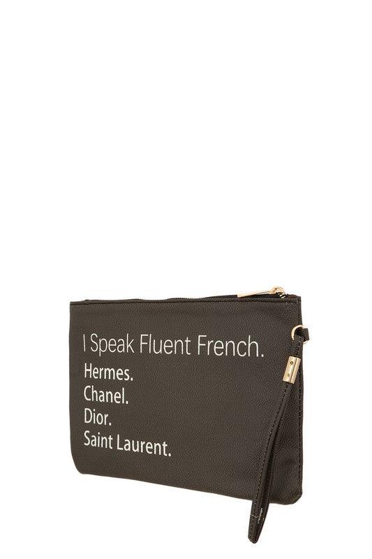 I Speak Fluent French Faux Leather Clutch - SwagglyLife Home & Fashion