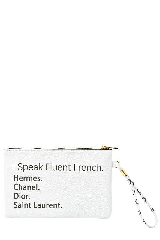 I Speak Fluent French Faux Leather Clutch - SwagglyLife Home & Fashion