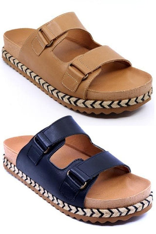 IBIZA-1 Leather Platform Slide - SwagglyLife Home & Fashion