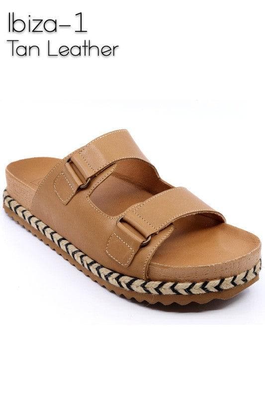 IBIZA-1 Leather Platform Slide - SwagglyLife Home & Fashion