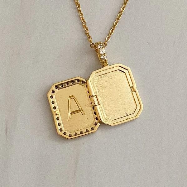 Initial Deco Open Locket Pendant Necklace - SwagglyLife Home & Fashion