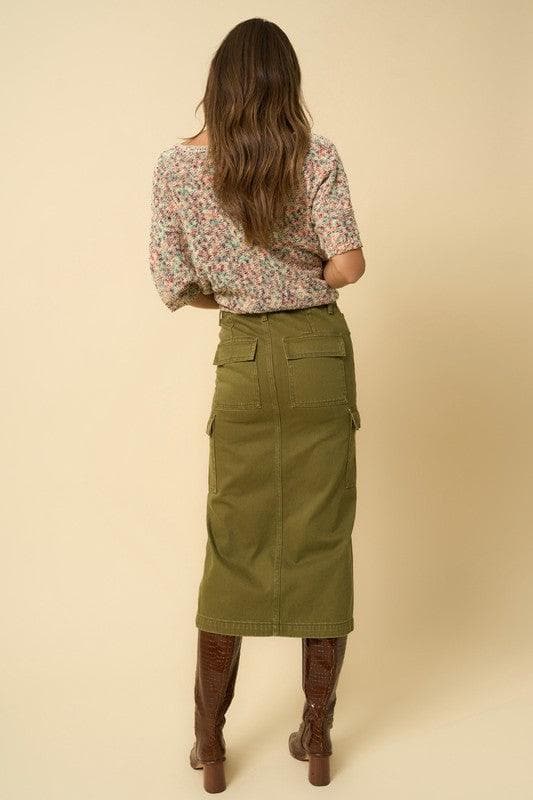 Insane Gene Color Cargi Midi Skirt - SwagglyLife Home & Fashion