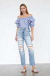 INSANE GENE High Rise Mom Jeans - SwagglyLife Home & Fashion