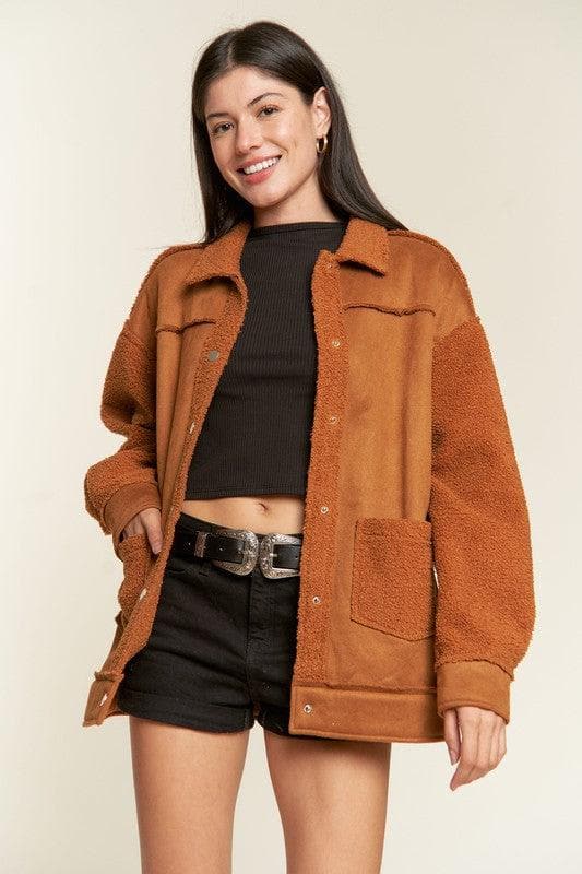 Jade By Jane PLUS Faux Fur and Suede Jacket - SwagglyLife Home & Fashion