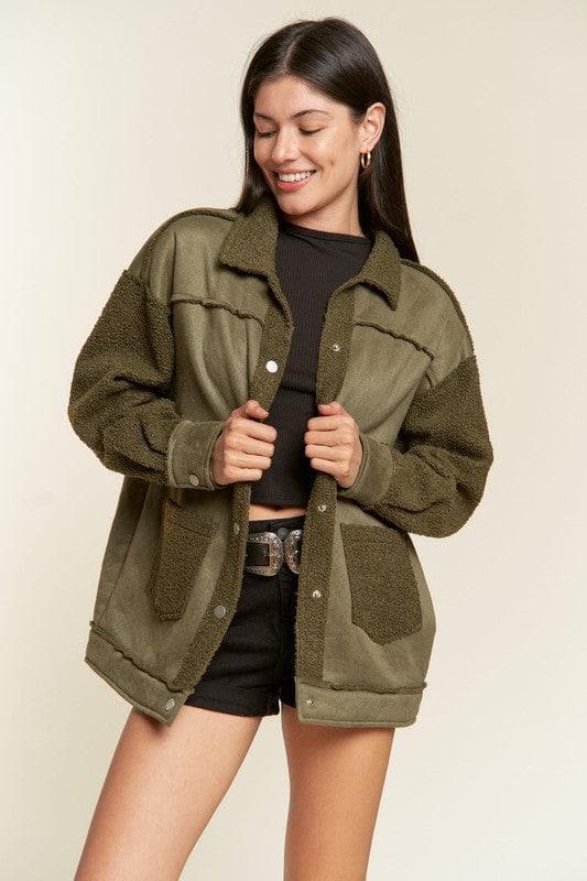 Jade By Jane PLUS Faux Fur and Suede Jacket - SwagglyLife Home & Fashion