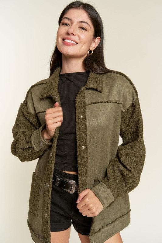 Jade By Jane PLUS Faux Fur and Suede Jacket - SwagglyLife Home & Fashion