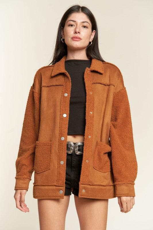 Jade By Jane PLUS Faux Fur and Suede Jacket - SwagglyLife Home & Fashion