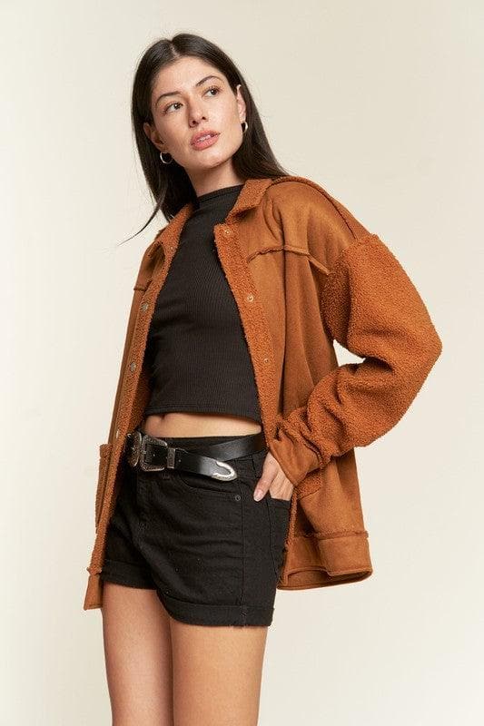 Jade By Jane PLUS Faux Fur and Suede Jacket - SwagglyLife Home & Fashion