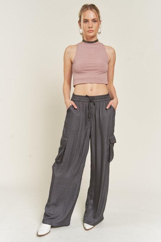 Jade By Jane Satin Cargo Pants - SwagglyLife Home & Fashion