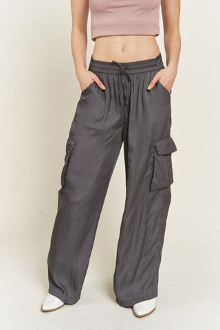 Jade By Jane Satin Cargo Pants - SwagglyLife Home & Fashion