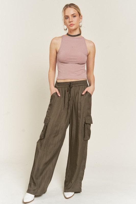 Jade By Jane Satin Cargo Pants - SwagglyLife Home & Fashion