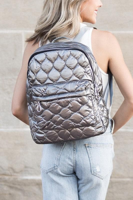 Jade Metallic Puffer Backpack - SwagglyLife Home & Fashion