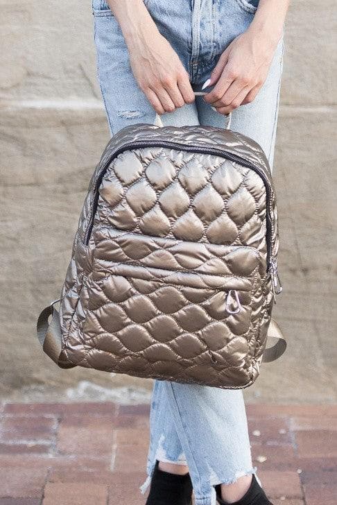 Jade Metallic Puffer Backpack - SwagglyLife Home & Fashion