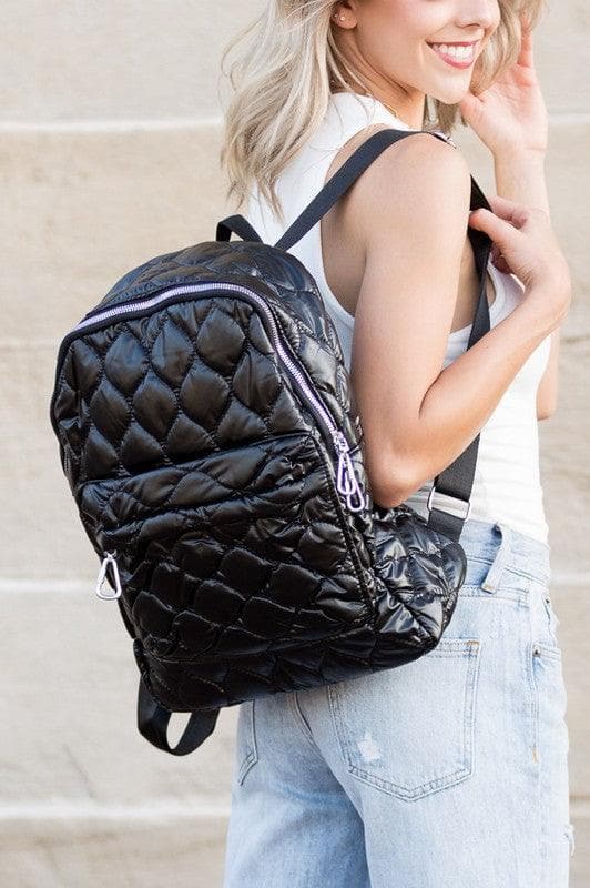 Jade Metallic Puffer Backpack - SwagglyLife Home & Fashion
