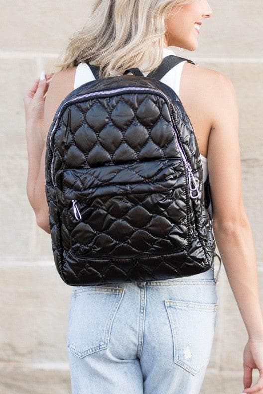 Jade Metallic Puffer Backpack - SwagglyLife Home & Fashion