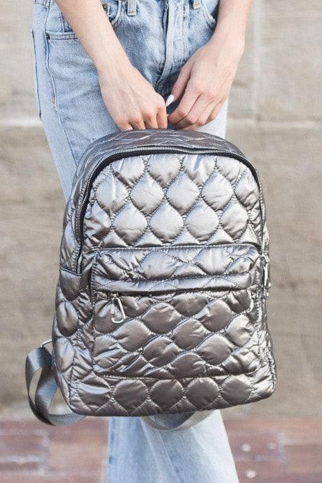 Jade Metallic Puffer Backpack - SwagglyLife Home & Fashion
