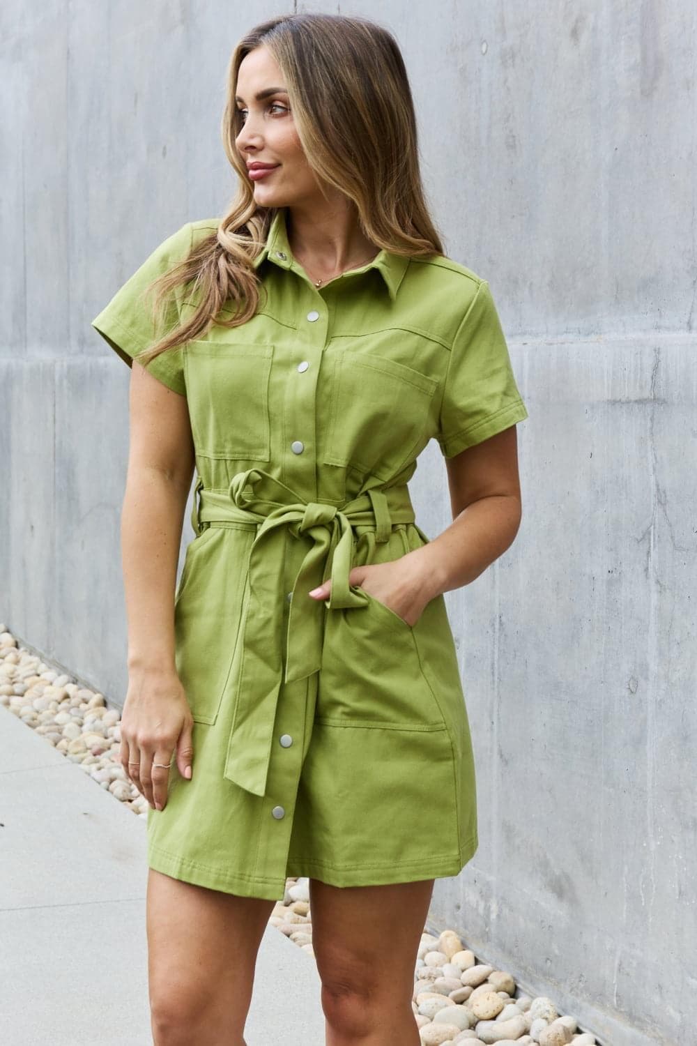 Jady By Jane Stick With Me Full Size Button Down Dress - SwagglyLife Home & Fashion