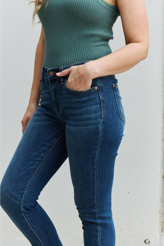 Judy Blue Aila Regular Full Size Mid Rise Cropped Relax Fit Jeans - SwagglyLife Home & Fashion