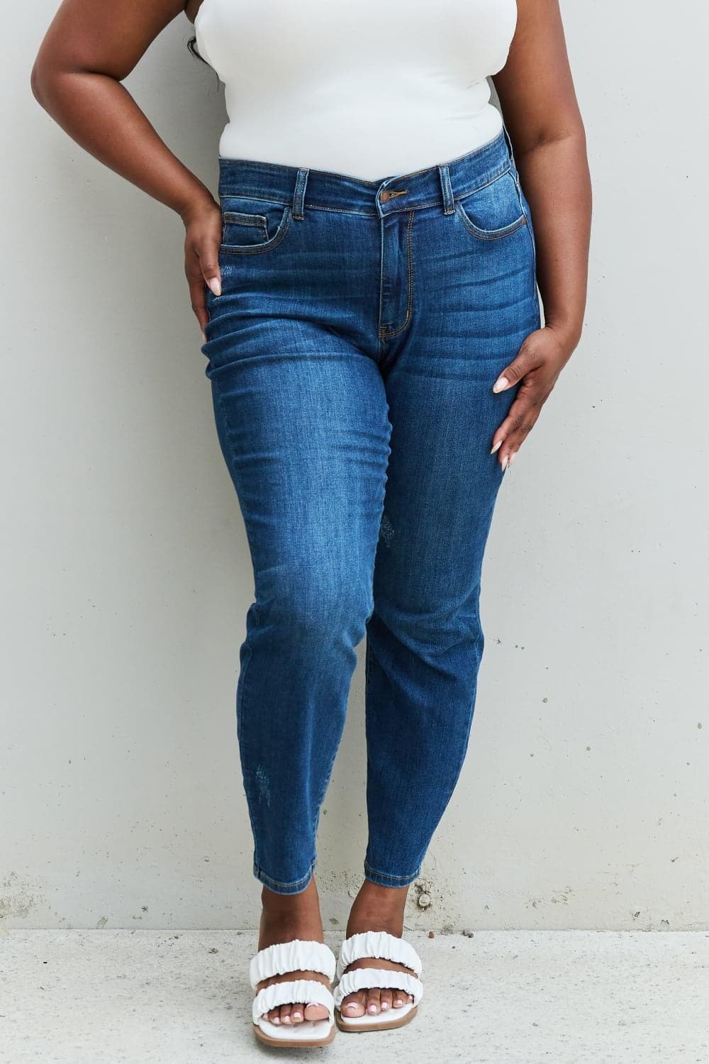 Judy Blue Aila Regular Full Size Mid Rise Cropped Relax Fit Jeans - SwagglyLife Home & Fashion