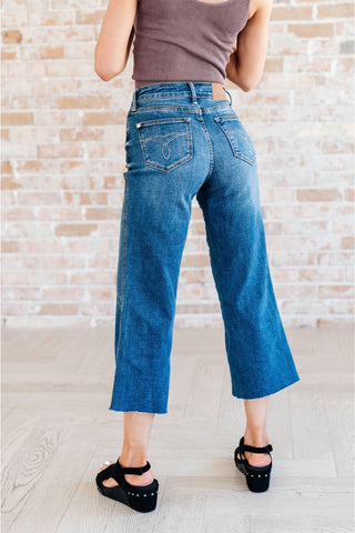 Judy Blue Hayes High Rise Wide Leg Crop Jeans - SwagglyLife Home & Fashion