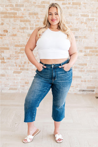 Judy Blue Hayes High Rise Wide Leg Crop Jeans - SwagglyLife Home & Fashion