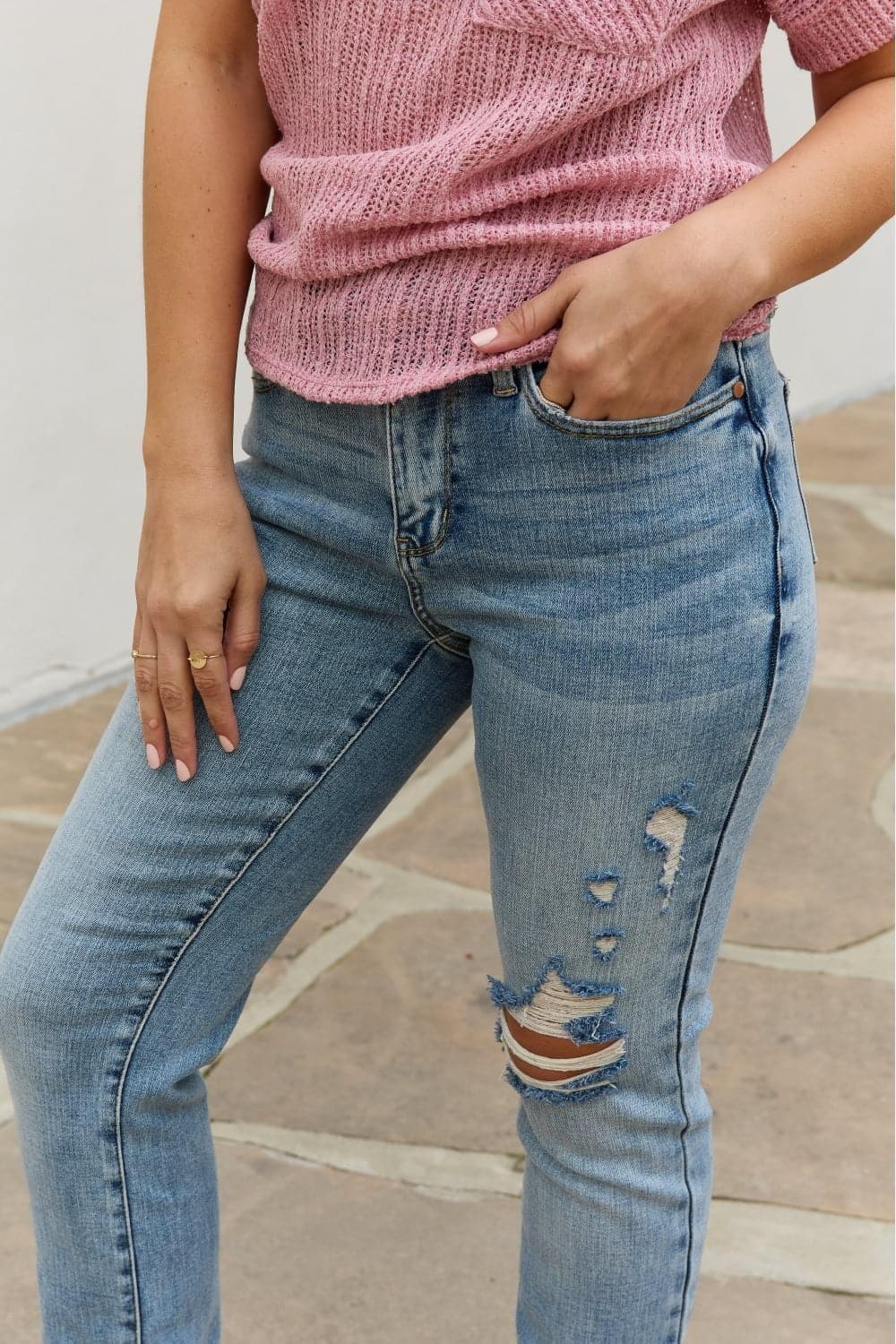 Judy Blue Macy Full Size Mid Rise Boyfriend Jeans - SwagglyLife Home & Fashion