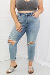 Judy Blue Malia Full Size Mid Rise Boyfriend Jeans - SwagglyLife Home & Fashion