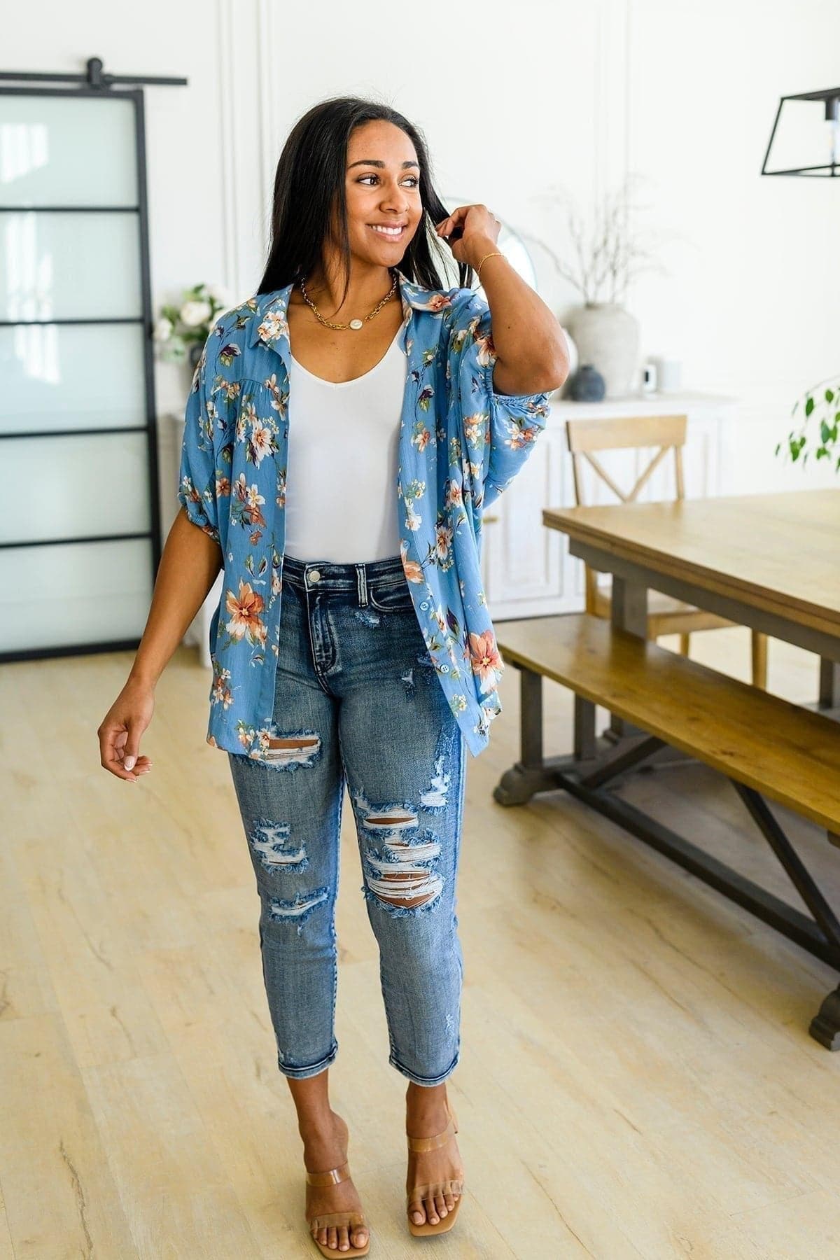 Judy Blue Mary Lou Hi-Rise Destroyed Boyfriend Jeans - SwagglyLife Home & Fashion