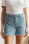 JUDY BLUE Park Striped Shorts - SwagglyLife Home & Fashion