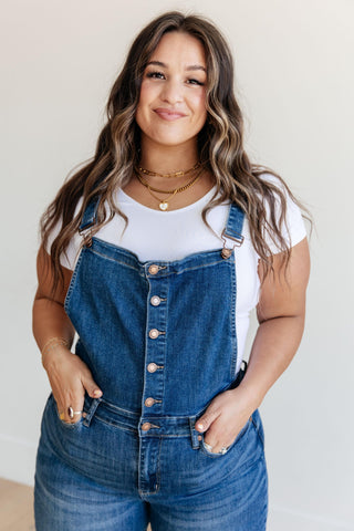 Judy Blue Priscilla High Rise Crop Wide Leg Denim Overalls - SwagglyLife Home & Fashion