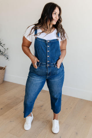 Judy Blue Priscilla High Rise Crop Wide Leg Denim Overalls - SwagglyLife Home & Fashion