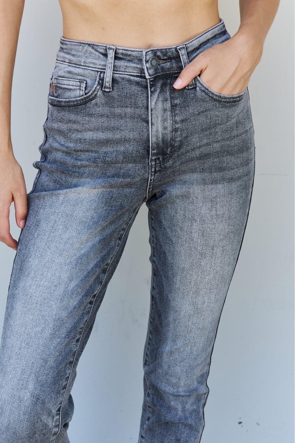 Judy Blue Racquel Full Size High Waisted Stone Wash Slim Fit Jeans - SwagglyLife Home & Fashion