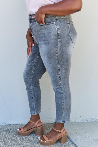 Judy Blue Racquel Full Size High Waisted Stone Wash Slim Fit Jeans - SwagglyLife Home & Fashion