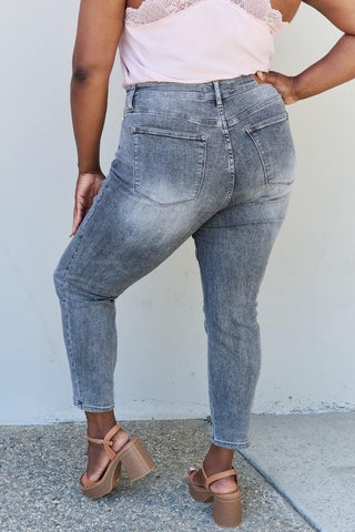 Judy Blue Racquel Full Size High Waisted Stone Wash Slim Fit Jeans - SwagglyLife Home & Fashion