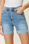 Judy Blue Full Size Tummy Control High Waist Denim Shorts - SwagglyLife Home & Fashion