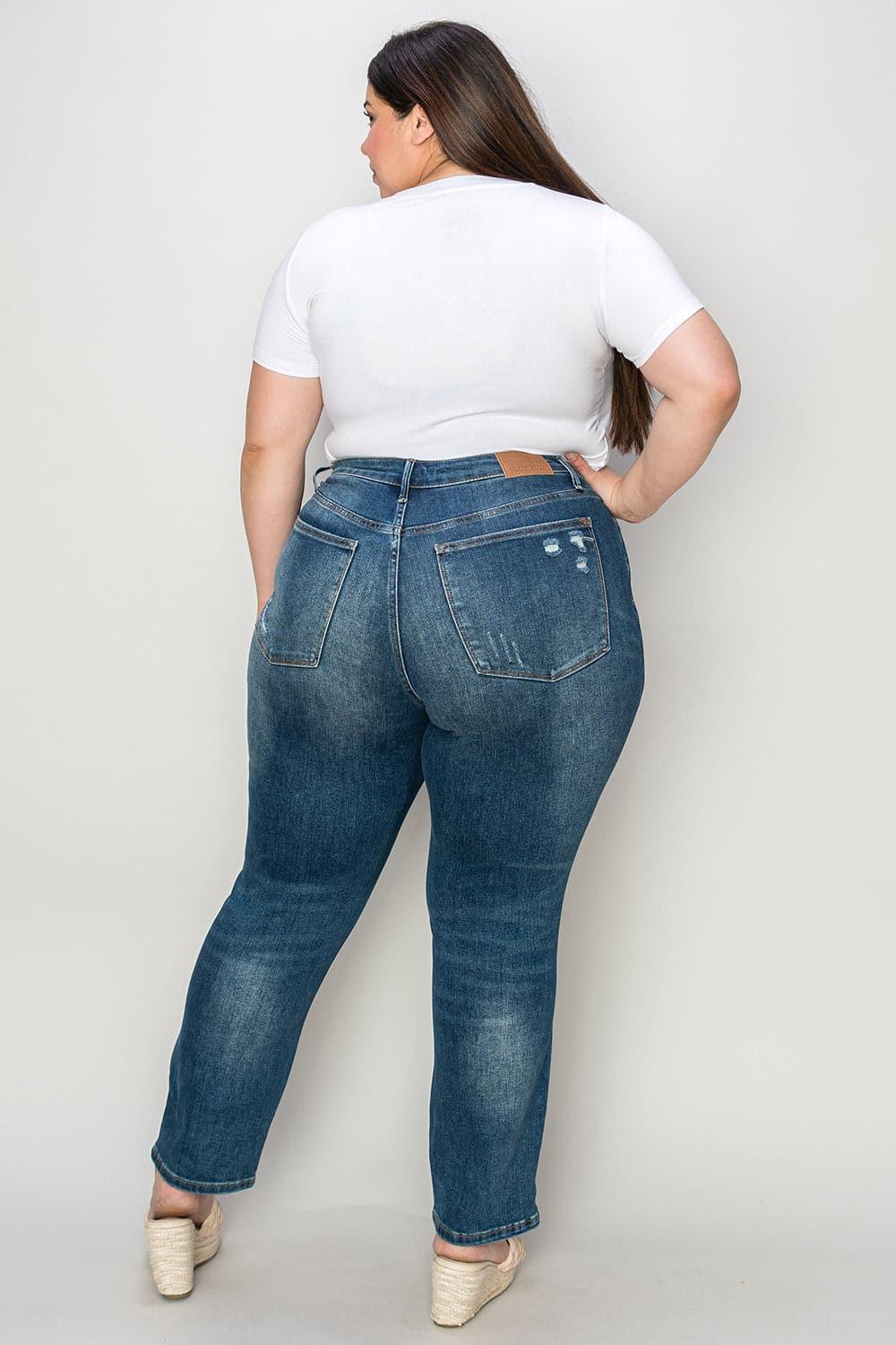 Judy Blue Tummy Control High Waist Slim Jeans - SwagglyLife Home & Fashion
