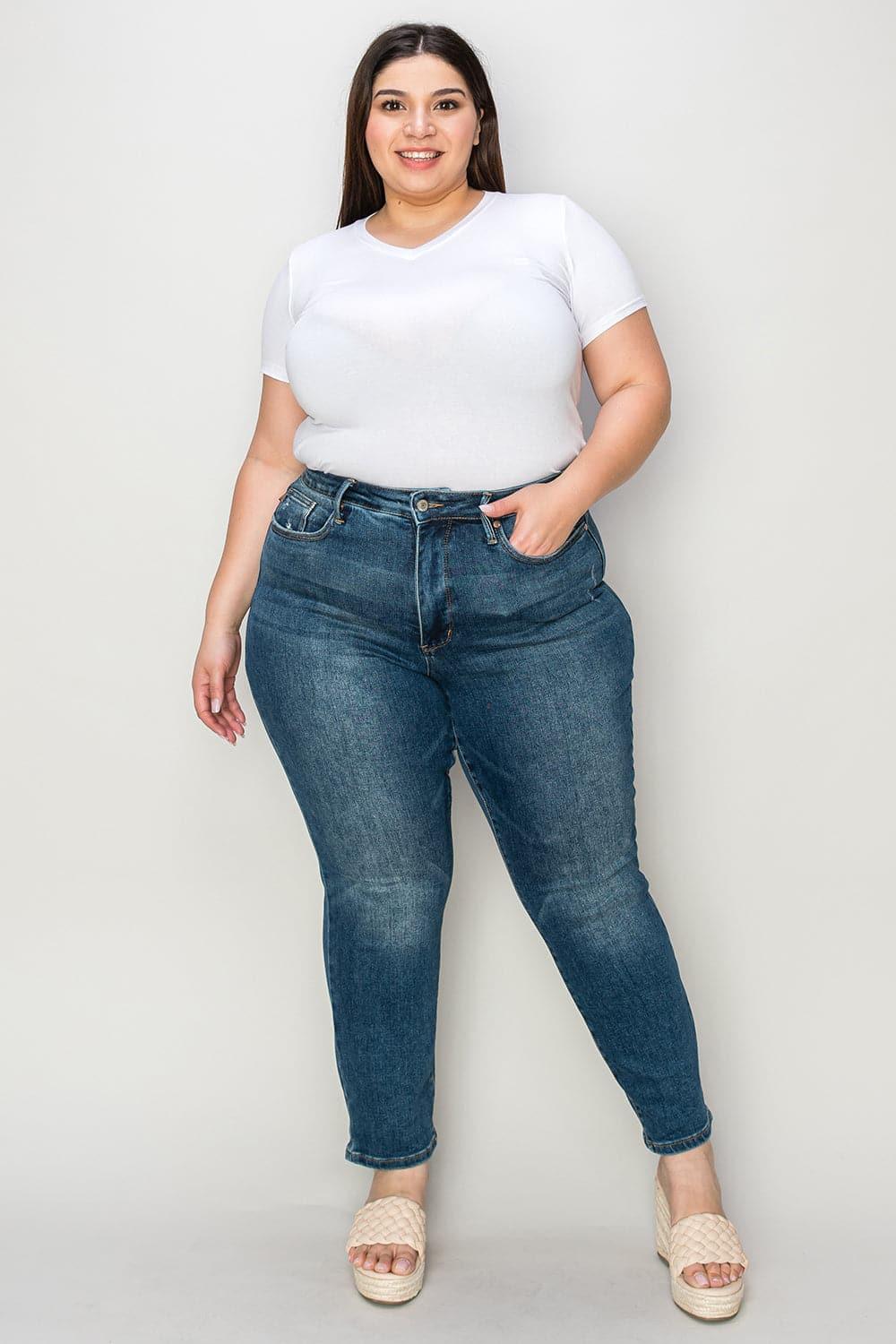 Judy Blue Tummy Control High Waist Slim Jeans - SwagglyLife Home & Fashion